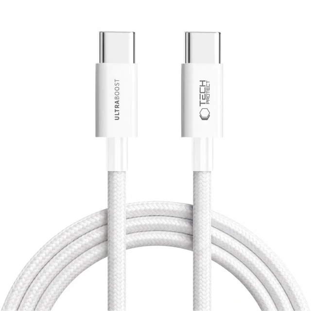 Кабель Tech-Protect UltraBoost Lite USB-C PD 60W 3A 300 см White (5906302342259)