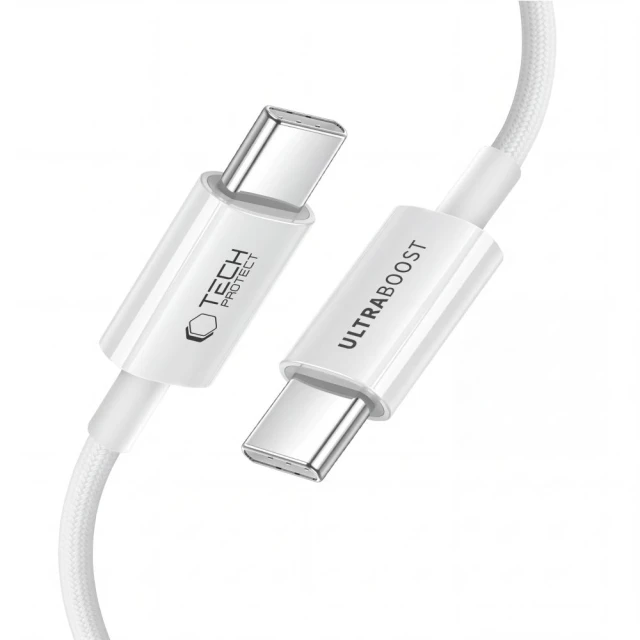 Кабель Tech-Protect UltraBoost Lite USB-C PD 60W 3A 150 см White (5906302342341)