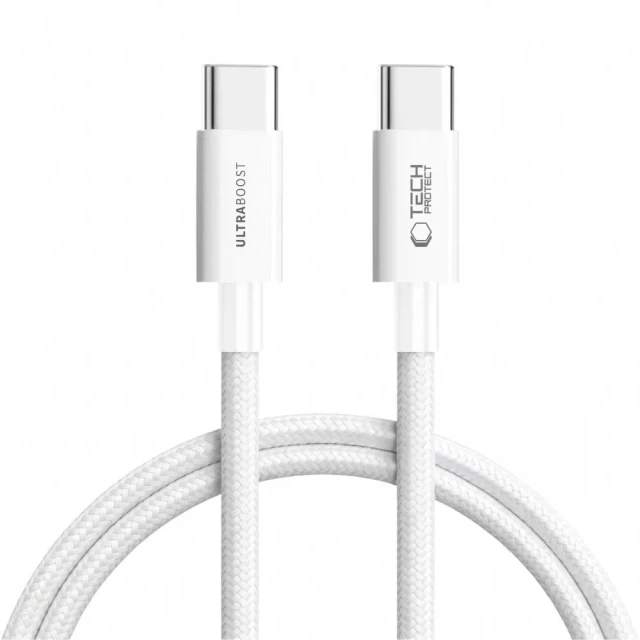Кабель Tech-Protect UltraBoost Lite USB-C PD 60W 3A 150 см White (5906302342341)