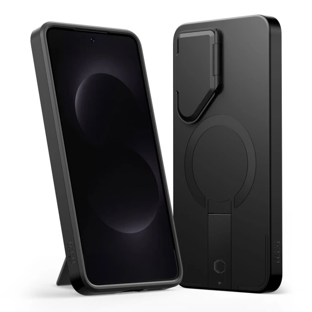 Чохол Tech-Protect Kevlar Aura для Samsung Galaxy S26 Black/Orange with MagSafe (5906302352401)