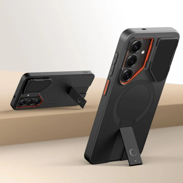Чохол Tech-Protect Kevlar Aura для Samsung Galaxy S26 Black/Orange with MagSafe (5906302352401)