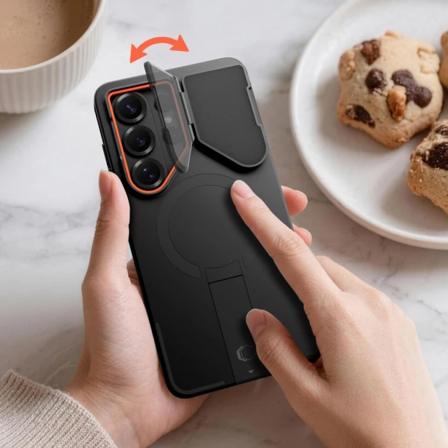 Чохол Tech-Protect Kevlar Aura для Samsung Galaxy S26 Ultra Black/Orange with MagSafe (5906302352425)