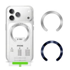 Кільце-тримач Tech-Protect MMP-210 Magnetic Ring Deep Blue & Silver (2 pack) with MagSafe (5906302352555)