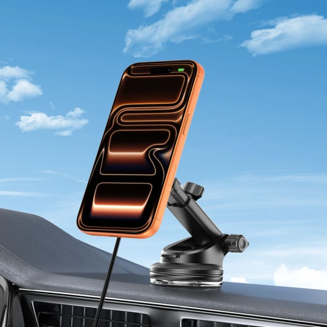 Автотримач з функцією бездротової зарядки Tech-Protect V9 ArcticBoost Magnetic Dashboard & Vent Car Mount Wireless Charger 25W Qi2.2 Black with MagSaf