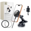 Автотримач з функцією бездротової зарядки Tech-Protect V9 ArcticBoost Magnetic Dashboard & Vent Car Mount Wireless Charger 25W Qi2.2 Black with MagSaf