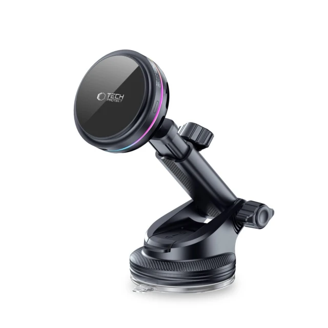 Автотримач з функцією бездротової зарядки Tech-Protect V9 ArcticBoost Magnetic Dashboard & Vent Car Mount Wireless Charger 25W Qi2.2 Black with MagSaf