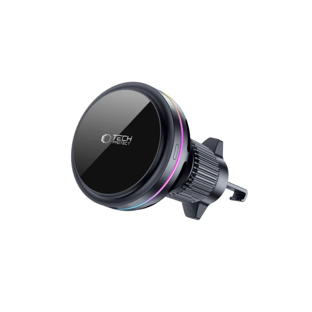 Автотримач з функцією бездротової зарядки Tech-Protect V9 ArcticBoost Magnetic Dashboard & Vent Car Mount Wireless Charger 25W Qi2.2 Black with MagSaf