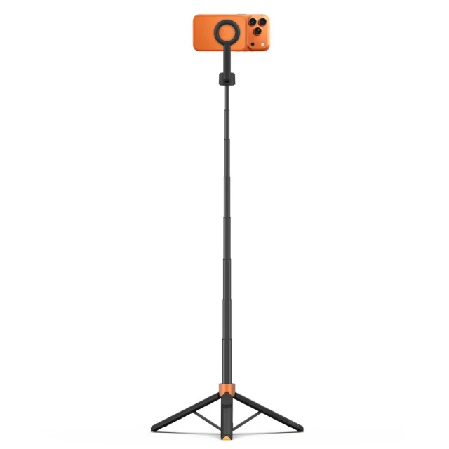 Універсальний штатив Tech-Protect L10S Bluetooth Selfie Stick Tripod Black/Orange with MagSafe (5906302352807)