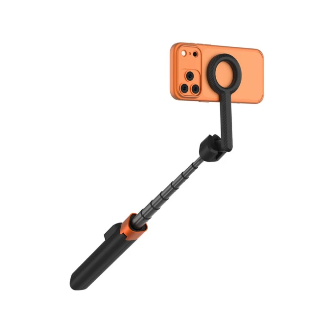 Універсальний штатив Tech-Protect L10S Bluetooth Selfie Stick Tripod Black/Orange with MagSafe (5906302352807)
