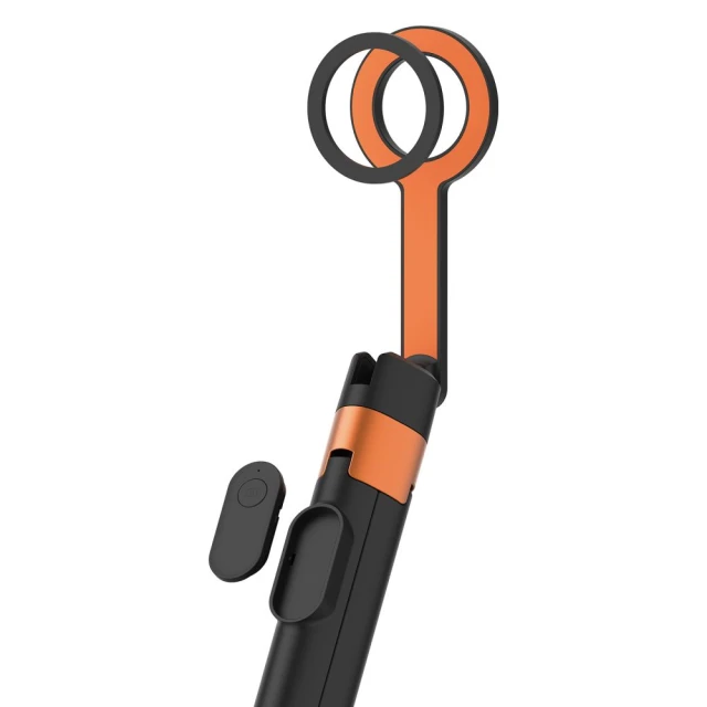 Універсальний штатив Tech-Protect L10S Bluetooth Selfie Stick Tripod Black/Orange with MagSafe (5906302352807)