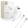 Мережевий зарядний пристрій Tech-Protect NCA45W-GAN 2-Port PD 45W / QC3.0 + Type-C Cable White (5906302352814)