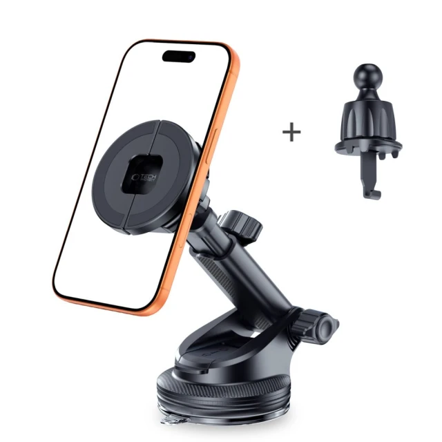 Автотримач Tech-Protect N62 2in1 Universal & Magnetic Dashboard & Vent Car Mount Black with MagSafe (5906302353057)