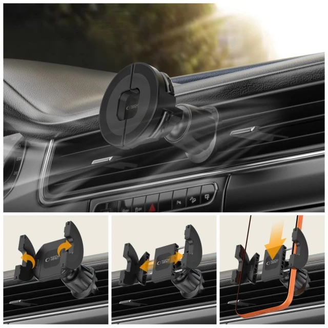 Автотримач Tech-Protect N62 2in1 Universal & Magnetic Dashboard & Vent Car Mount Black with MagSafe (5906302353057)