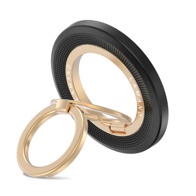 Кільце-тримач Tech-Protect MMR700 Lamano Magnetic Phone Ring Black/Gold with MagSafe (5906302353088)