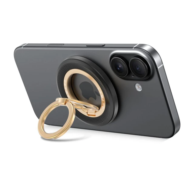 Кільце-тримач Tech-Protect MMR700 Lamano Magnetic Phone Ring Black/Gold with MagSafe (5906302353088)