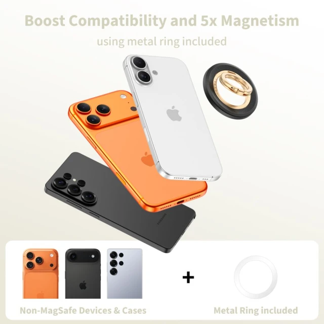 Кільце-тримач Tech-Protect MMR700 Lamano Magnetic Phone Ring Black/Gold with MagSafe (5906302353088)