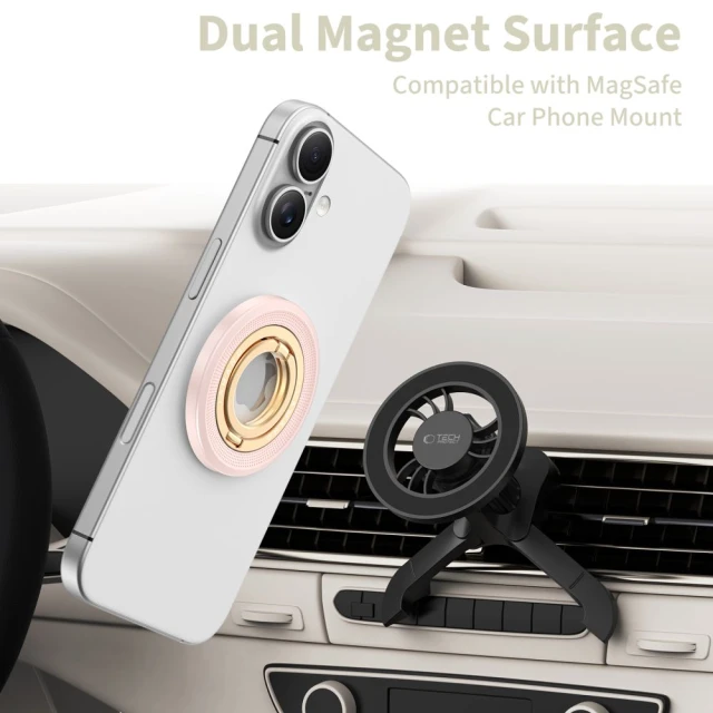Кільце-тримач Tech-Protect MMR700 Lamano Magnetic Phone Ring Pink/Gold with MagSafe (5906302353101)