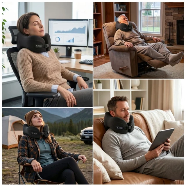 Подушка для подорожей Tech-Protect ComfortRest Travel Neck Pillow Black (5906302353118)