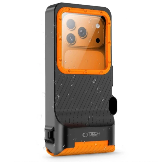 Чохол Tech-Protect IPX8 Pro Universal Diving Waterproof Case Black/Orange (5906302353156)