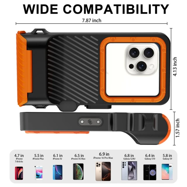 Чохол Tech-Protect IPX8 Pro Universal Diving Waterproof Case Black/Orange (5906302353156)