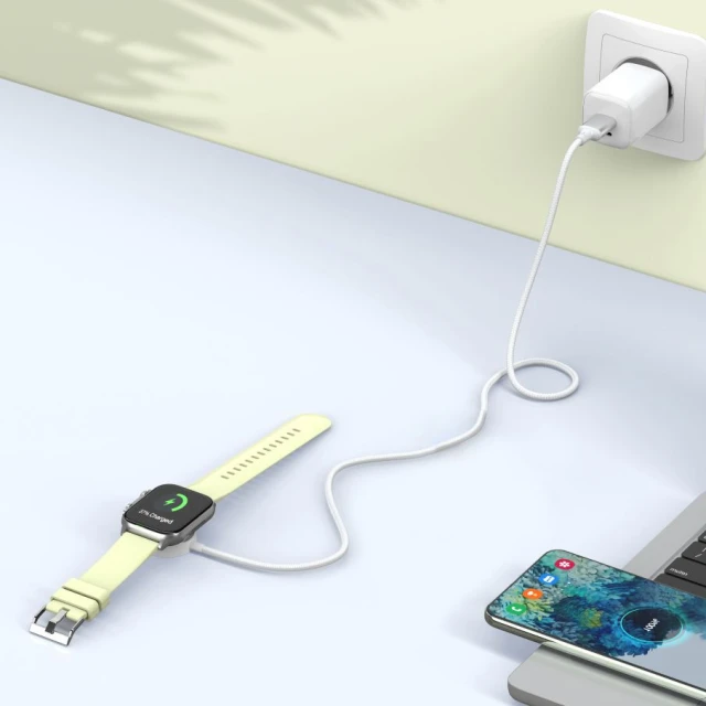 Зарядний кабель Tech-Protect MC02 UltraBoost USB-C для Apple Watch 1 m White (5906302360086)