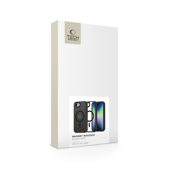 Чохол Tech-Protect MagMat для iPhone 16e Black Clear with MagSafe (5906302360253)