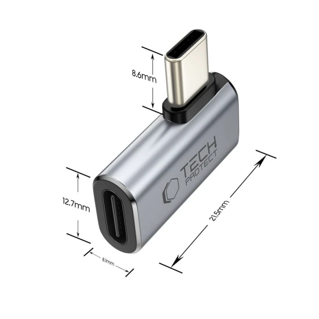 Адаптер Tech-Protect Ultraboost AA01 USB-C to USB-C Grey (5906302360284)