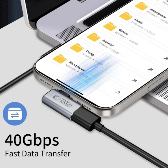 Адаптер Tech-Protect Ultraboost AA01 USB-C to USB-C Grey (5906302360284)