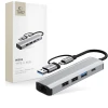 USB-хаб Tech-Protect HB03 5-in-1 USB-C to 3xUSB-A | USB-C | RJ45 Space Grey (5906302360567)