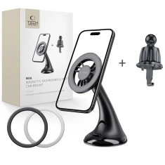 Автодержатель Tech-Protect N56 Magnetic Dashboard UNRG & Vent Car Mount Black with MagSafe (5906302360703)