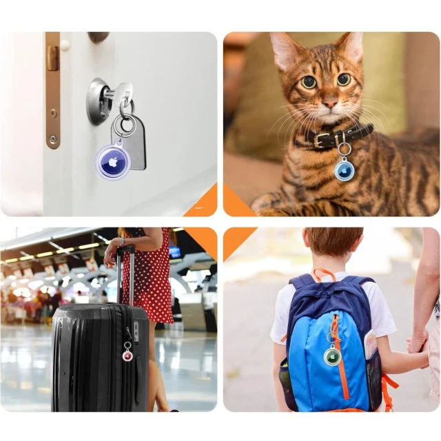 Чохол-брелок Tech-Protect Icon для AirTag (4 pack) Clear (5906302360765)