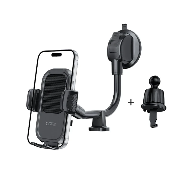 Автотримач Tech-Protect V8 Universal Long Arm Dashboard & Windshield Car Mount Black (5906302360918)