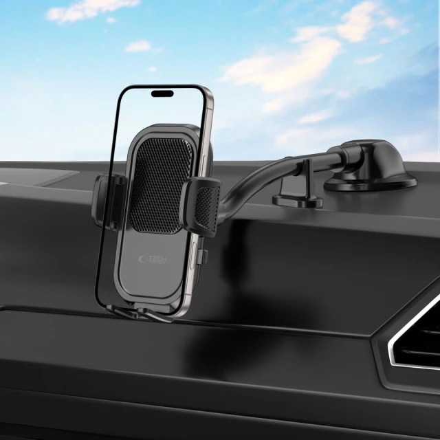 Автотримач Tech-Protect V8 Universal Long Arm Dashboard & Windshield Car Mount Black (5906302360918)