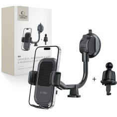Автотримач Tech-Protect V8 Universal Long Arm Dashboard & Windshield Car Mount Black (5906302360918)