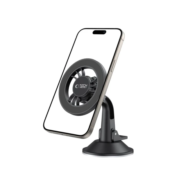 Автотримач Tech-Protect N56 Magnetic Dashboard SHRT Car Mount Black with MagSafe (5906302360925)