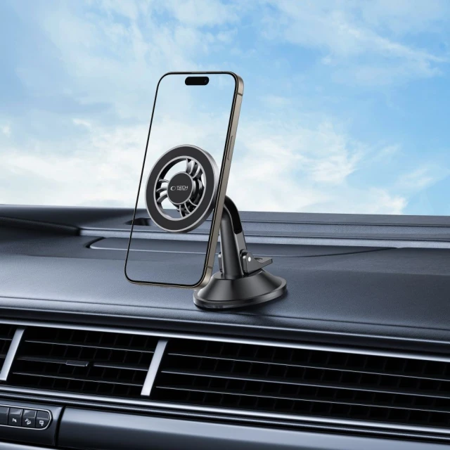 Автотримач Tech-Protect N56 Magnetic Dashboard SHRT Car Mount Black with MagSafe (5906302360925)
