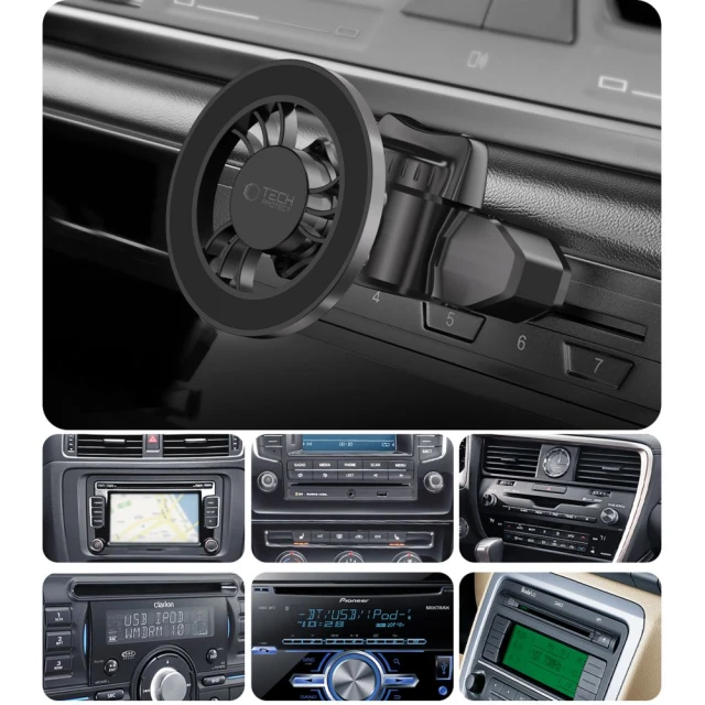 Автотримач Tech-Protect N56 Magnetic CD & Vent Car Mount Black with MagSafe (5906302360956)