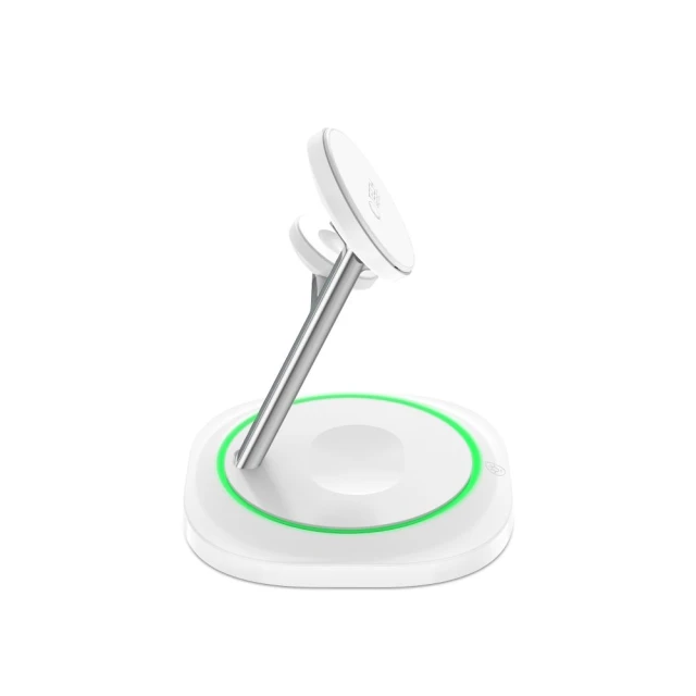 Беспроводное зарядное устройство Tech-Protect A46 3-in-1 15W White with MagSafe (5906302361007)