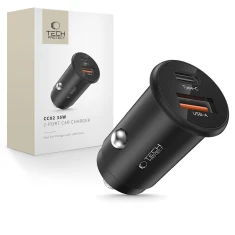 Автомобільний зарядний пристрій Tech-Protect CC02 USB-A | USB-C 35W Black (5906302361038)