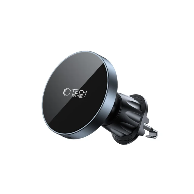 Автотримач з функцією бездротової зарядки Tech-Protect MM15W-V5 Magnetic Dashboard & Vent Car Mount 15W Black with MagSafe (5906302361045)