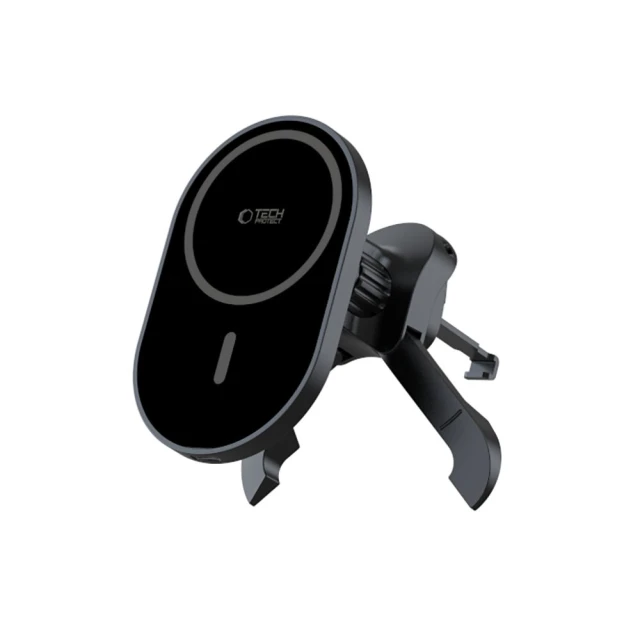 Автотримач з функцією бездротової зарядки Tech-Protect MM15W-V6 Magnetic Stable Vent Car Mount 15W Black with MagSafe (5906302361052)