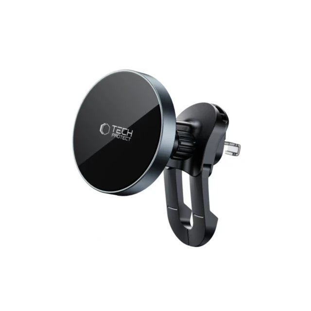 Автотримач з функцією бездротової зарядки Tech-Protect MM15W-V5 Magnetic Stable Vent Car Mount 15W Black with MagSafe (5906302361069)