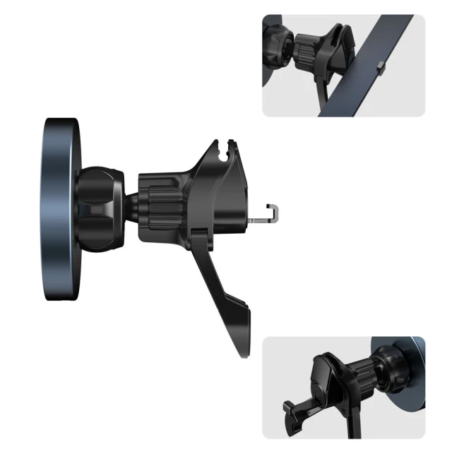 Автотримач з функцією бездротової зарядки Tech-Protect MM15W-V5 Magnetic Stable Vent Car Mount 15W Black with MagSafe (5906302361069)