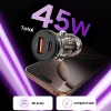 Автомобильное зарядное устройство Tech-Protect CC01 USB-A | USB-C 45W Black (5906302361298)