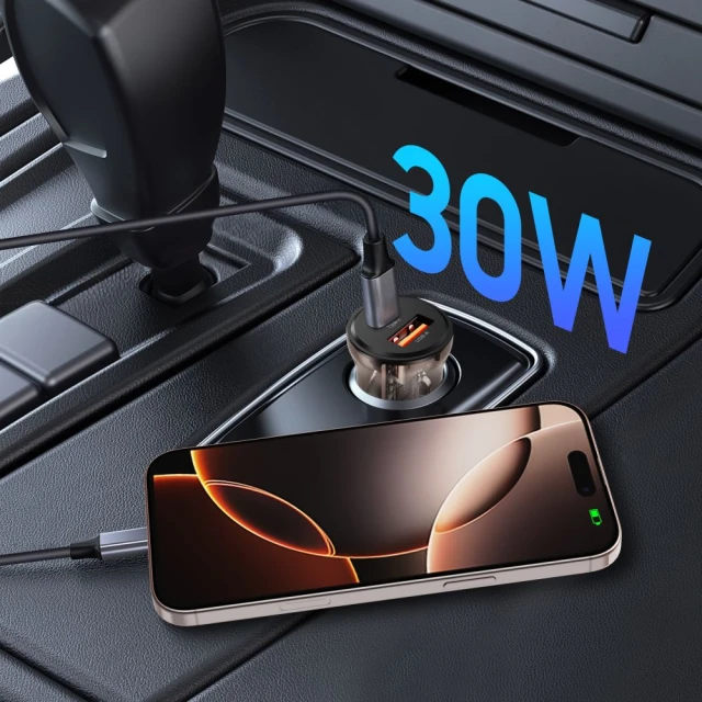Автомобільний зарядний пристрій Tech-Protect CC01 USB-A | USB-C 30W Black (5906302361311)
