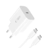 Мережевий зарядний пристрій Tech-Protect NC20W 20W USB-C with USB-C to USB-C Cable 1 m White (5906302361588)