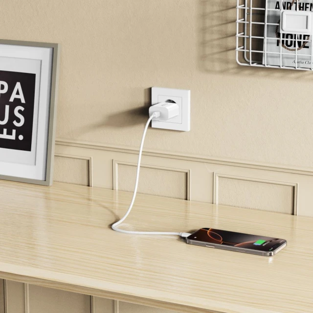 Мережевий зарядний пристрій Tech-Protect NC20W 20W USB-C with USB-C to USB-C Cable 1 m White (5906302361588)