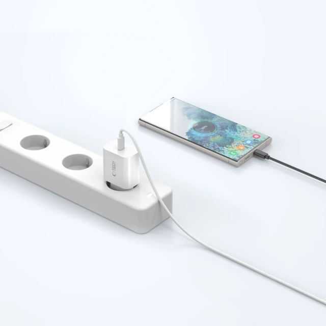 Мережевий зарядний пристрій Tech-Protect NC20W 20W USB-C with USB-C to USB-C Cable 1 m White (5906302361588)