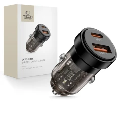 Автомобільний зарядний пристрій Tech-Protect CC03 USB-A | USB-C 30W Black (5906302361649)