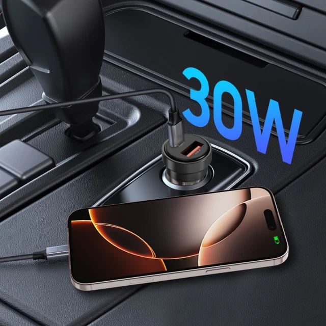 Автомобільний зарядний пристрій Tech-Protect CC03 USB-A | USB-C 30W Black (5906302361649)